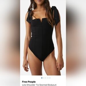 Free People Lola Black Bodysuit, Shoulder Ties. XL